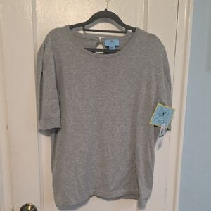 CeCe Heather Gray Short Sleeve  swrater